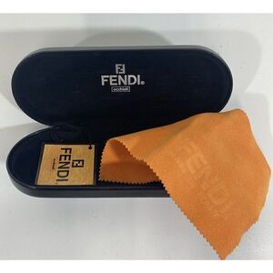 Fendi Sunglasses Case Hard shell Black With Cloth Authentic READ